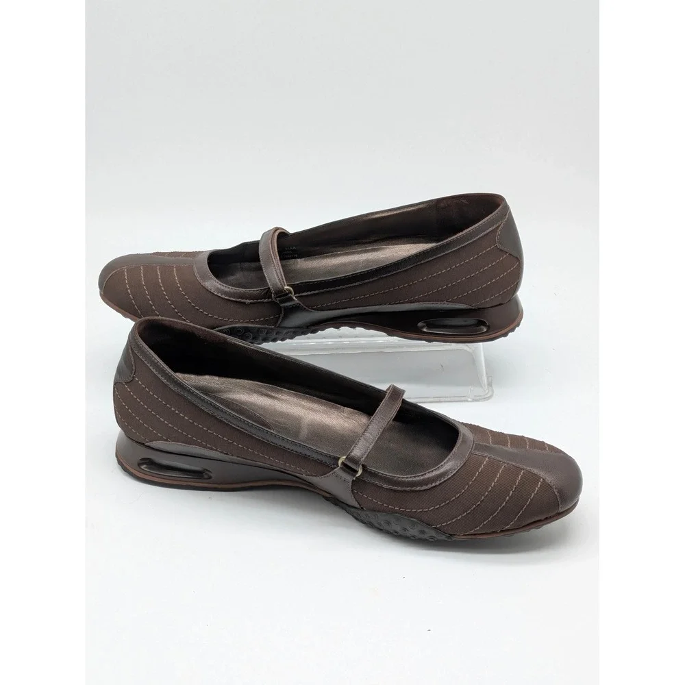 Cole Haan NikeAir Mary Jane Flats Brown Women's 9.5 AA Narrow Comfort Shoes